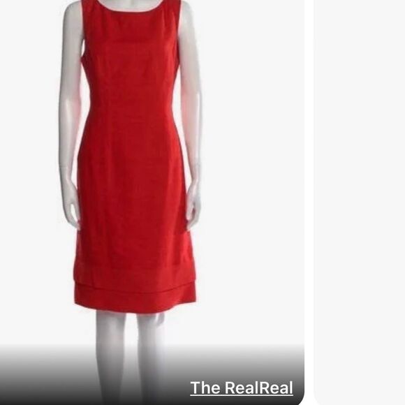 Valentino Classic 100% Silk Sleeveless Sheath, Red, Size 6. - Picture 12 of 12
